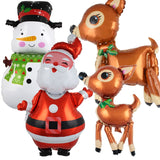 Christmas Gift Special-shaped Christmas Elderly Assemble Elk Snowman Aluminum Foil Balloons Merry Christmas Decor For Home 2021 Kids Noel Gifts