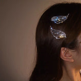 Cifeeo 1Pcs Fashion Hair Clips For Women Girl Shining Rhinestone Angel Wing Hairpin Korean Metal Side Fringe Clip Hair Accessories