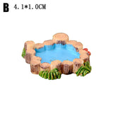 Christmas Gift 2021 New DIY Miniature Landscape Mini Pool Fairy Tale Garden Lawn Decoration Mountain Doll HouseHome Decoration Crafts Ornaments