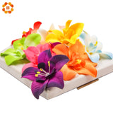 Christmas Gift 20pcs/lot Artificial Silk Orchid Flower Heads For Wedding Decoration DIY Wreath Gift Scrapbooking Craft Supplies Fake Flower