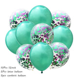 10Pcs Metal Latex Balloons Confetti Balloon Set For Wedding Birthday Party Balloon Decoration Baby Shower Helium Balloons