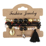Vintage Ethnic Multilayer Big beads Bracelets Boho Statement Flower Bracelet Bangles For Women Summer Jewelry
