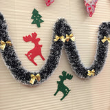 Christmas Gift 2020 New 2M Christmas Garland Home Party Wall Door Decor Christmas Tree Ornaments Tinsel Strips with Bowknot Party Supplies U3