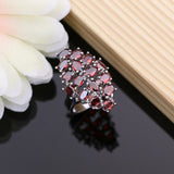 Cifeeo  Natural Red Garnet Beads Jewelry Set For Women Wedding Bohemian Earring Birthstone Necklace Set