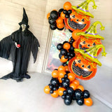 105pcs/Set Halloween Pumpkin Head Balloon Garland Arch Kit Foil Ballons Orange Black Latex Globos Halloween Theme Party Decors