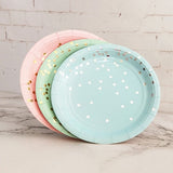 Christmas Gift 24pcs Confetti Dot Small Paper Plates Pastel Blue/Pink/Mint Dessert Dishes Birthday Baby Shower Gender Reveal Party Tableware
