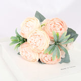 Christmas Gift 30cm Rose Silk Peony Artificial Flower Pink DIY Home Living Room Garden Wedding Decoration Fake Flowers for Vase Cheap Bouquet