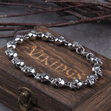 Stainless steel new design men punk skull chain bracelet men fashion stainless steel charm bracelet jewelry