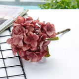 Cifeeo  1PC Artificial Flowers Bouquet 35Cm Hydrangea Branch 1 Big Heads 3 Buds Silk Fake Flower Home Room Wedding Decor New Year 2022