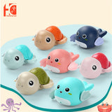 Bath Toys Baby Water Chain Clockwork Cute Cartoon Animal Tortoise Infant Swim Penguin Fish Wound-Up Kids Beach Water Bath Toy