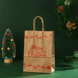 6pcs Gift Pakcaging Kraft Paper Bag Birthday Party Wedding Christmas New Year Child Favors Cookies Snack Decoration