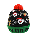 1Pc LED Christmas Hats Sweater Knitted Beanie Christmas Santa Light Up Winter Hat for Kids Adults Christmas Party Warmer Cap