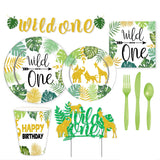 Wild One Birthday Party Decor Balloon Arch Garland Safari Jungle Birthday Decoration kids 1 2 3 4 5 Year old Baby Shower boy