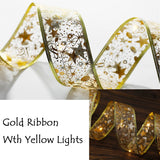 Christmas Decoration LED Ribbon Lights Christmas Tree Ornaments DIY Lace Bows String Lights Navidad Home Decors New Year