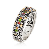 Cifeeo  Retro Pattern Color Inlaid Ring Luxury Jewlery For Women Boho Wedding Engagement Party