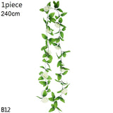 Christmas Gift Wisteria Artificial Flower Vine Ivy Leaf Garland Silk Rose Flowers Rattan String Vine Wedding Arch Flower Home Garden Decoration