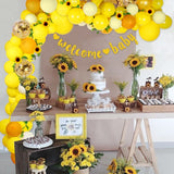 Welcome Baby Birthday Party Decoration Sunflower Yellow Balloon Garland Baby Shower Girl 1st Birthday Party Supplies Babyshower