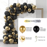 Cifeeo Black Gold Balloon Garland Arch Kit Confetti Latex Balloon 30th 40th 50th Birthday Party Balloons Decorations Adults Baby Shower