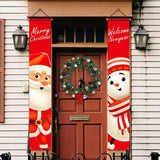 Merry Christmas Porch Sign Decorative Door Banner Outdoor Christmas Decorations for Home Ornaments Xmas Navidad 2021 New Year