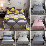 Cifeeo 3pcs Bedding Bedsheet and Pillowcase Washed Cotton Flat Bed Sheets Soft Bed Linens Single/Twin/Full/Queen/King Size Bed Cover