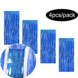 4pcs/Pack Glitter Backdrop Fornite Curtain Bachelorette Party Birthday Party Decorations Tinsel Curtain Wedding Decoration Birth