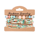 Vintage Ethnic Multilayer Big beads Bracelets Boho Statement Flower Bracelet Bangles For Women Summer Jewelry