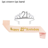 Rose Gold 21st Birthday Party Decoration Happy Birthday Balloons Banner Popcorn Garland for 21 Years Old Party Supplies