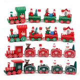 Wooden Little Train Marry Christmas Decoration for Home Christmas Ornaments Navidad Noel Xmas Gifts 2022 Happy New Year 2023