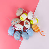 Cifeeo  6Pcs Easter Eggs Pendant Ornament Happy Easter Decorations For Home Colorful Eggs Hanging Easter Gift DIY Props Random Color