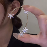 1 pcs Fashion Ear Cuff Snowflake Earrings Luxury Clip Earrings For Women New Earcuff