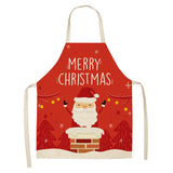 Linen Merry Christmas Apron Christmas Decorations for Home Kitchen Accessories Natal Navidad  New Year Christmas Gifts