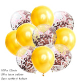 10Pcs Metal Latex Balloons Confetti Balloon Set For Wedding Birthday Party Balloon Decoration Baby Shower Helium Balloons