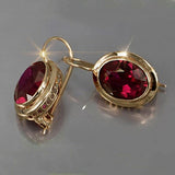 Thanksgiving Cifeeo  Exquisite Women's Evening Party Pendant Earrings With Vintage Red Bling Stone Jewelry Good Quality Accessories