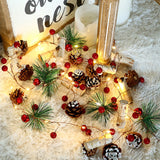 2M 20 LED Pinecones Christmas String Light Wedding Garland Lights Red Berry Bell Fairy Light for Xmas Holiday Tree Decor