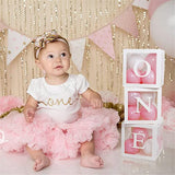 Cifeeo Baby 1st Birthday Decorations First Birthday Balloon Boxes with ONE Letter for baby shower Boy Girl 1 Year Old Birthday Backdrop