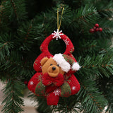 Christmas Gift Beautiful Jingle Bells Bear Christmas Party Decoration Pendants DIY Crafts Xmas Tree Ornaments Little Home Kids Gift Noel Decor