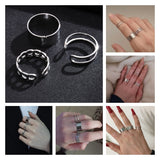 3 Pcs Punk Gold Rings Female Anillos Stack Plain Band Midi Mid Finger Knuckle Rings Set for Women Anel Rock Jewelry