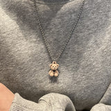 2021 Trendy Flocking Bear Pendant Necklaces For Women Men Couple Lovers Popular Animal Pendant Necklace Fashion Jewelry Gifts