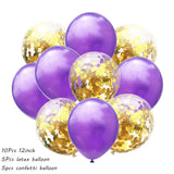 10Pcs Metal Latex Balloons Confetti Balloon Set For Wedding Birthday Party Balloon Decoration Baby Shower Helium Balloons