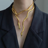 2022 New Hip Hop Punk Snake Distortion Irregular Metal Multifunction Adjustable Necklace Waist Chain for Women Men Jewelry