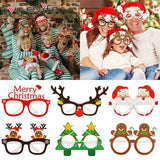 Christmas Gift 9pcs Christmas Glasses Santa Claus Snowman Snowflake Tree Elk Paper Glasses Party Photo Props 2021 Christmas Decoration For Home
