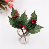 1Pcs Christmas Decor Artificial Flower Stamens Pearl Branches Mixed Berry For Wedding Decoration DIY Gift Box Craft Fake Flowers