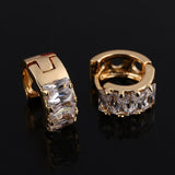 Fashion Design Small Huggie  Hoop Earrings for Womens Paved Zirconia Crystal Stone Earing Jewelry pendientes mujer moda