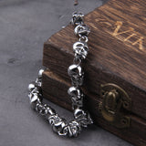 Stainless steel new design men punk skull chain bracelet men fashion stainless steel charm bracelet jewelry