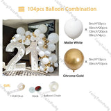 Christmas Gift 104 Matte White Wedding Anniversary Balloons Garland Chrome Gold Balloon Arch Gender Reveal Baby Shower Birthday Party Supplies
