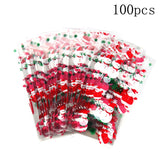 Cifeeo 50/100pcs Plastic Bag DIY Candy Cone Birthday Party Decorations Kid Transprant Cookie Gift Bag Cellophane Packing Bags Christmas