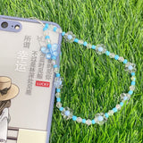 Christmas Gift 2021 New Colorful Acrylic Beads Pearl Charm Mobile Phone Chain Cellphone Strap Anti-lost Lanyard For Women Summer Jewelry
