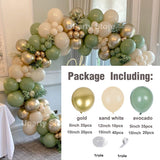 Cifeeo162Pcs Avocado Green Balloons Garland Arch Creamy White Retro Olive Green Balloon for Wedding Birthday Party Background Decor