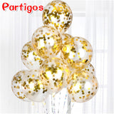 Christmas Gift 10pcs/lot Glitter Confetti Latex Balloons Romantic Wedding Decoration Gold Clear Birthday Party Decoration Kids Baby Shower