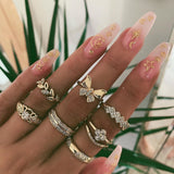 Back To School  punk jewelry women rings rose gold ring set vintage sale undefined wholesale bague femme for girls bts accesorios Christmas